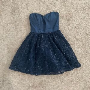 Navy Blue Formal Strapless Dress Size 3 Lily Rose